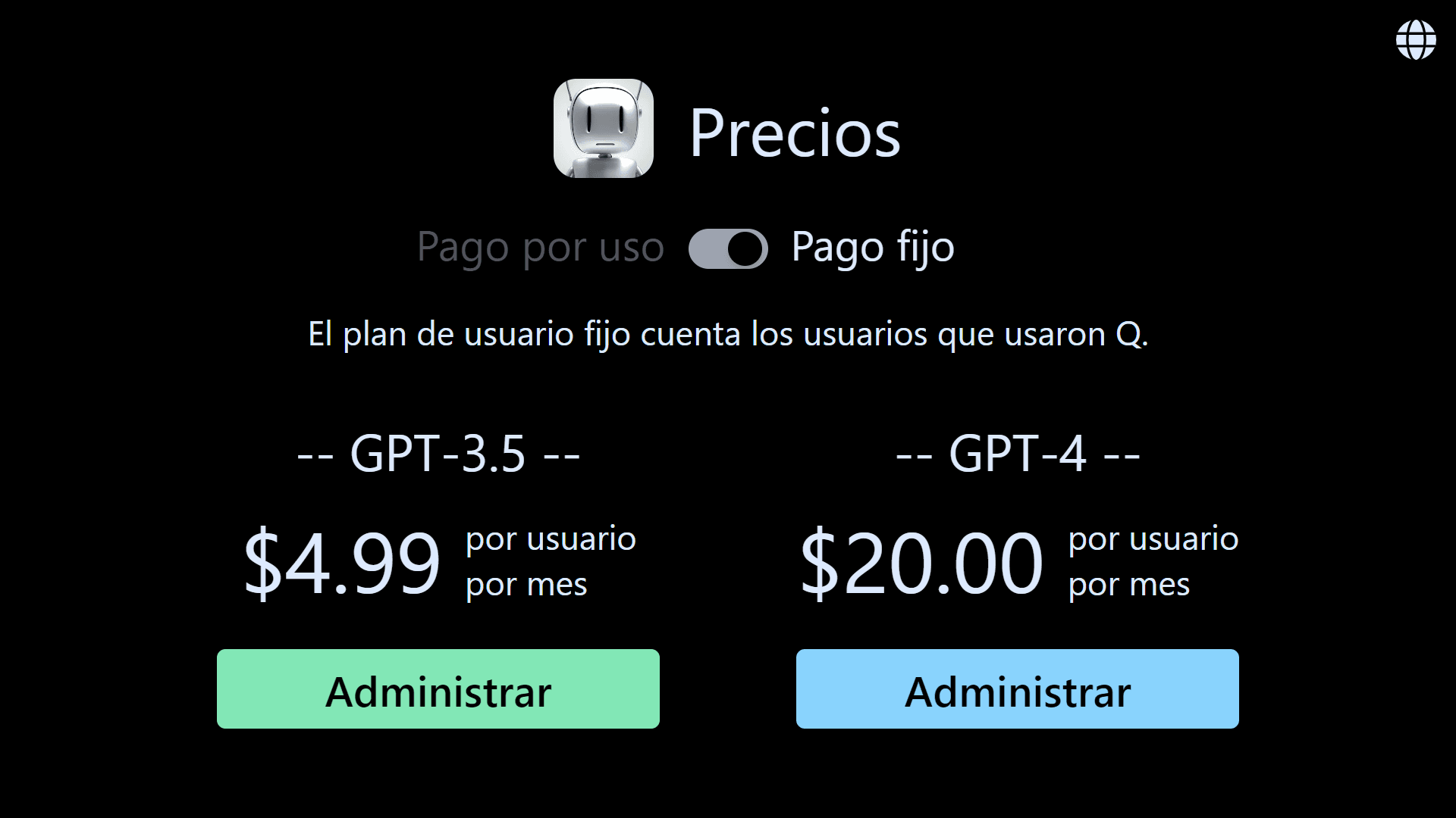 ¡El plan fijo GPT-3.5 ahora es $4.99/asiento/mes!