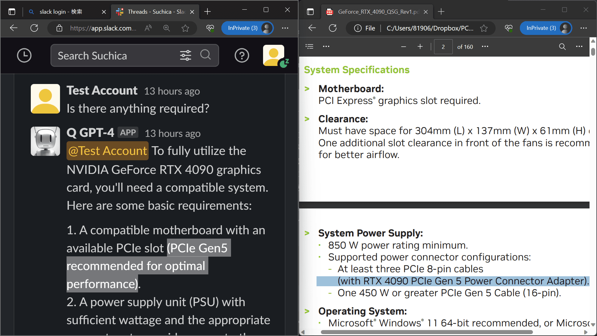 Pergunta 2: Existe algo necessário? no Slack