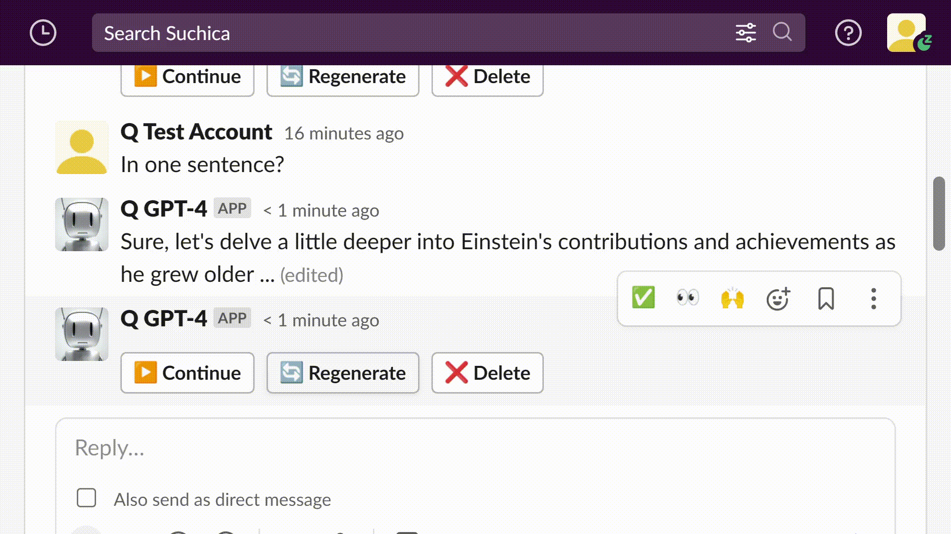 Features q chatgpt for slack