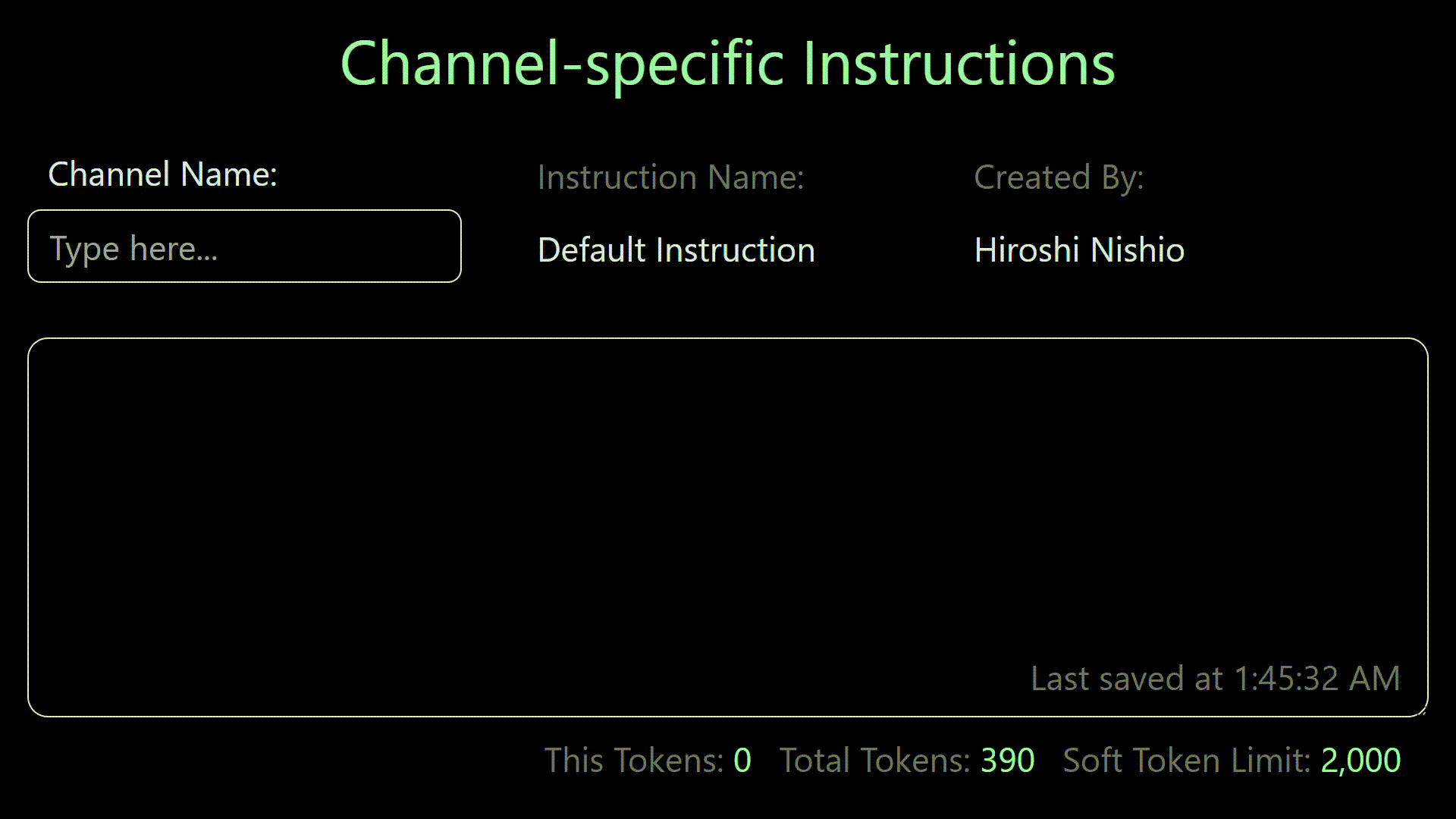 Channel-specific Instruction
